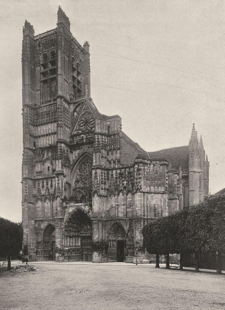 YONNE. Auxerre- Cathédrale. ensemble 1905 old antique vintage print picture